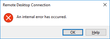 “An internal error has occurred” RDP connectie server 2016 (Error 10013 ...